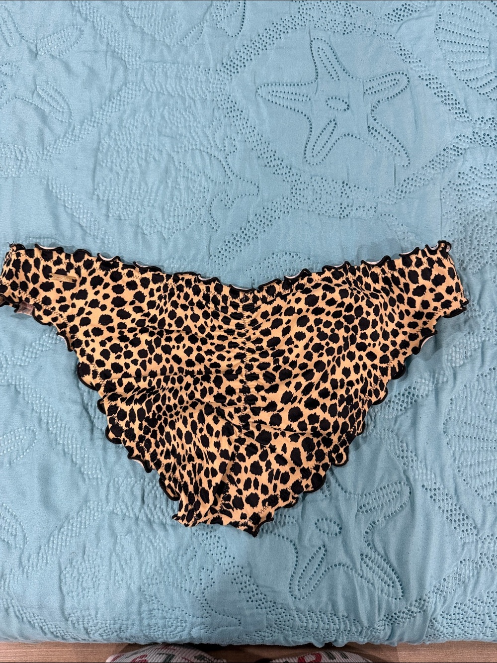Victoria's Secret Leopard Print Strapless Bikini - Tan and Black - Picture 3 of 6